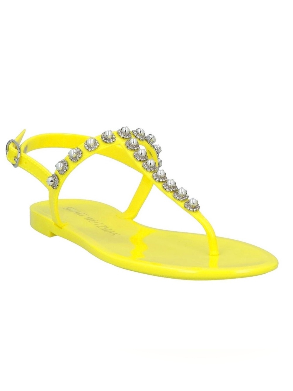{Stuart Weitzman} Goldie Pearl Crystal Jelly Sandals